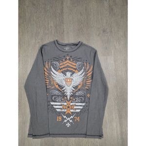 No Bounderies Grunge Skate Style Thermal Shirt Size Large